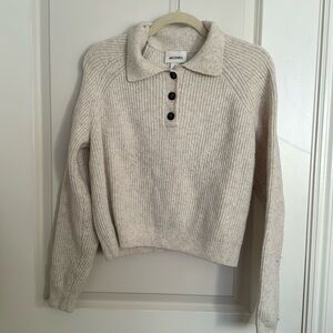 Monki polo collar light beige sweater